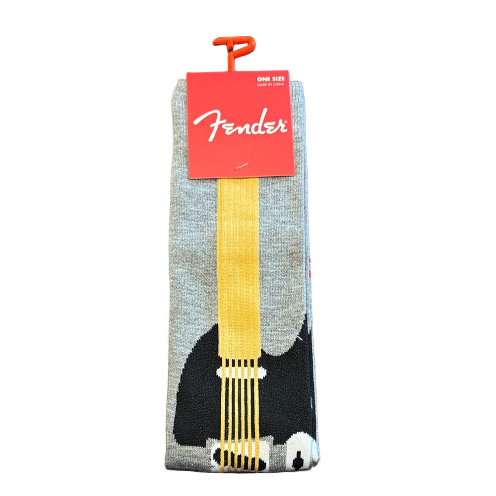 Fender Guitar Black and Gold Guitar Casual Socks NWT